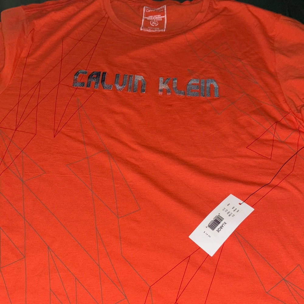 Calvin Klein Men's Graphic Orange Tee